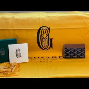Goyard Saint Sulpice card holder in Black and Tan